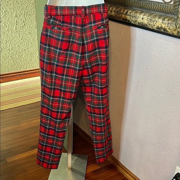 EUC Vineyard Vines Red Plaid Pants / matching belt Sz 8 - Picture 4 of 12